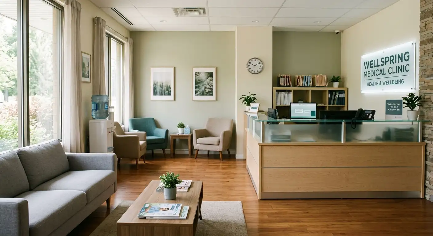 NHS gambling treatment clinic reception offering specialist support