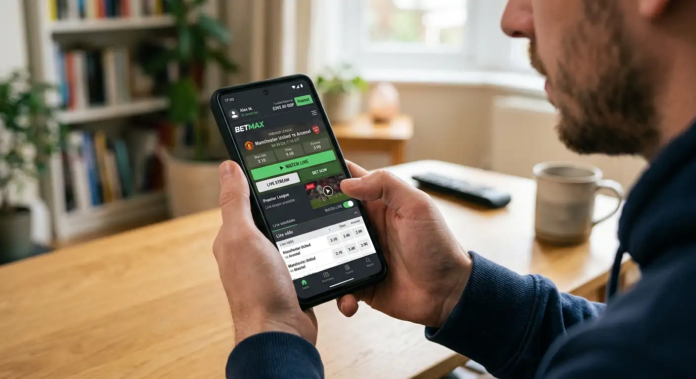 A phone showing streaming access on a funded betting account